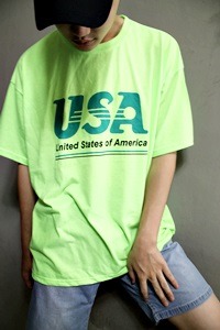 2022]여름신상] 주니어 사이즈)USA 티셔츠~ (그린.화이트) 11호-19호까지.